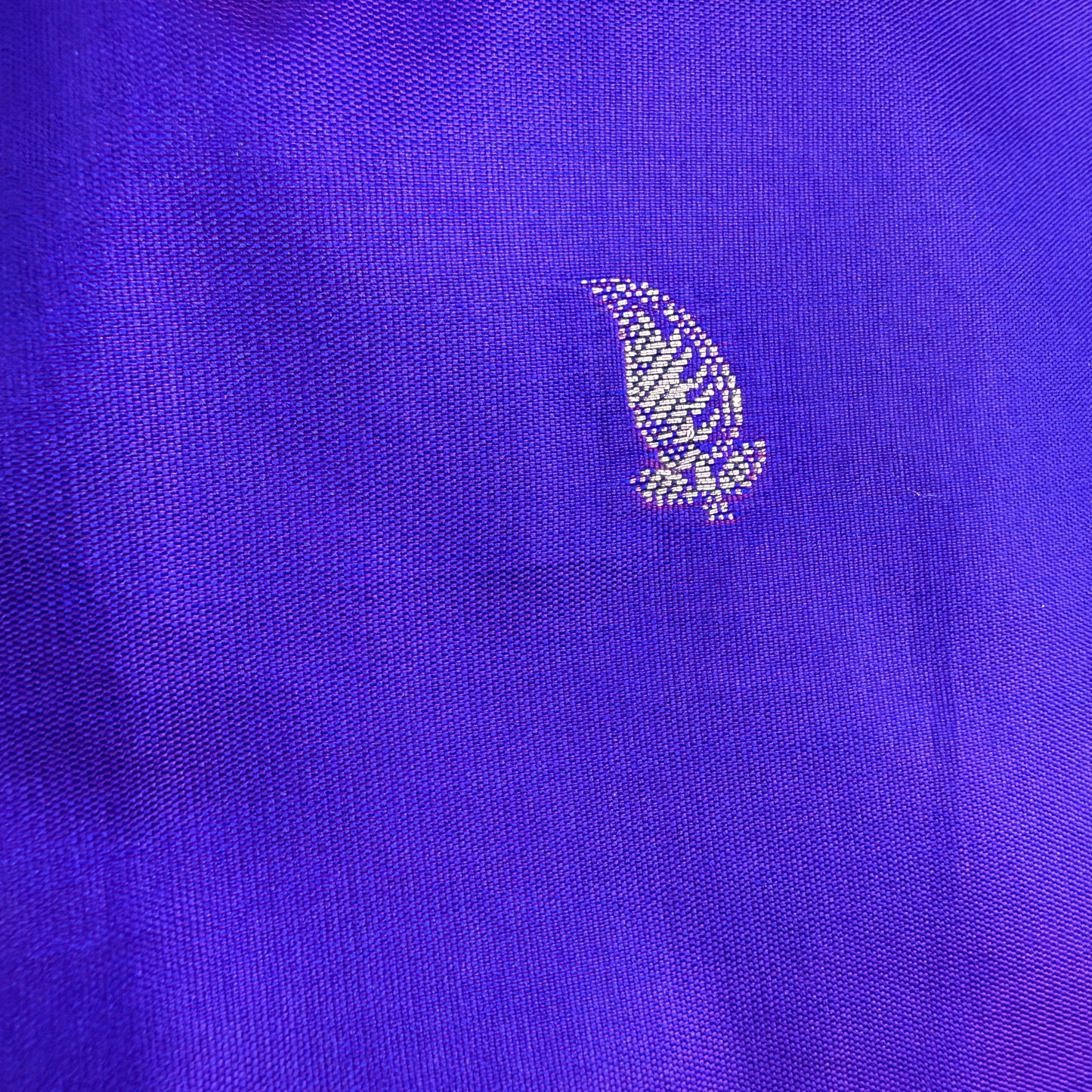 Muga Silk Royal Blue Saree with Pink and Golden Zari Border