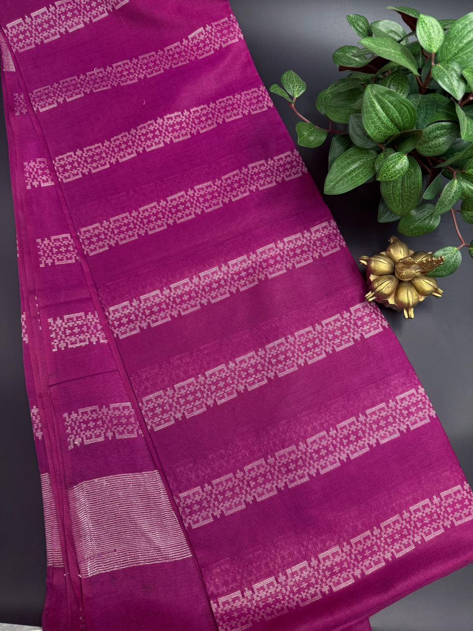 Bengal Cotton Rani Pink Saree