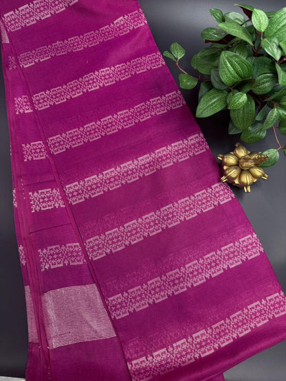 Bengal Cotton Rani Pink Saree