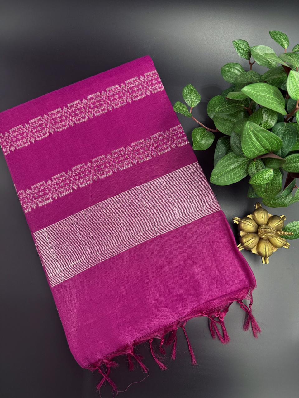 Bengal Cotton Rani Pink Saree