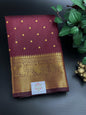 Kanchipuram Thousand Butta Silk Saree Maroon and Gold Zari Border