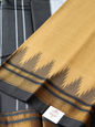 Coffee Brown Temple Gadhwal Saree with Black Border