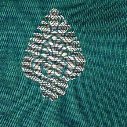 Muga Silk Dark Green with Golden Zari Border