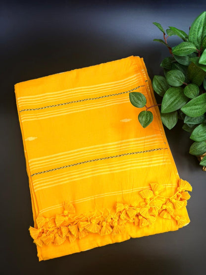 Golden Pure Cotton Saree