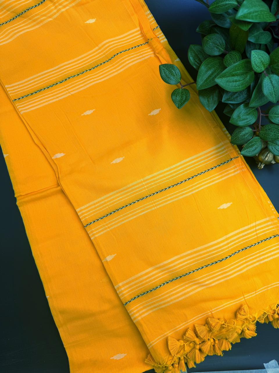 Golden Pure Cotton Saree