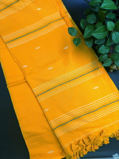 Golden Pure Cotton Saree