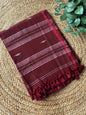 Maroon Bengal Pure Cotton Saree