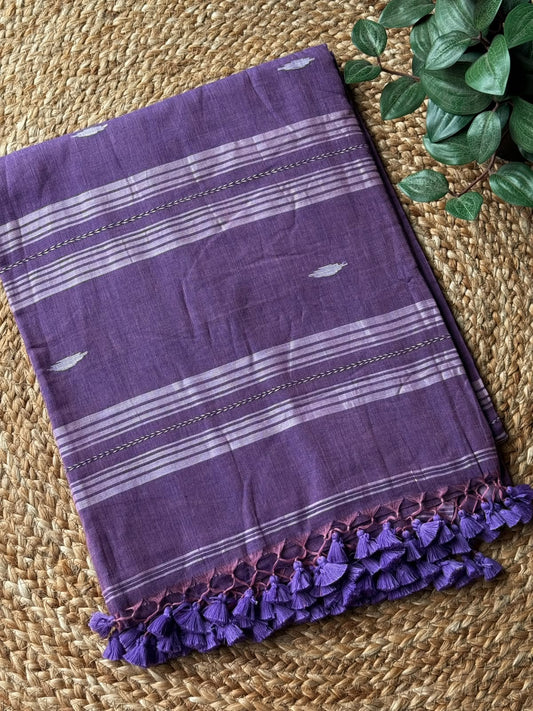 Violet Bengal Pure Cotton Saree
