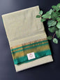 Pestal Green Zari Checks Ilkal Saree With Dark Green and Golden Zari Border