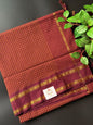 Brown Arani Silk Cotton Saree With Zari Border